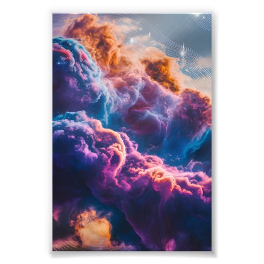 Impression Photo Abstract Space Nebula Art - Colorful Cosmic (Devant)