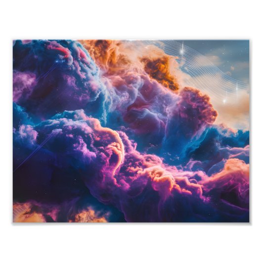 Impression Photo Abstract Space Nebula Art - Colorful Cosmic (Devant)