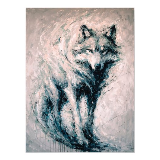 Impression Photo Abstract Wolf Painting (Devant)