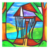 Impression Photo Abstrait - Cabane dans la forêt (Devant)