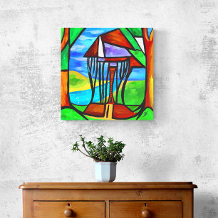 Impression Photo Abstrait - Cabine dans la forêt