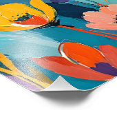 Impression Photo Abstrait floral vibrant (Coin)