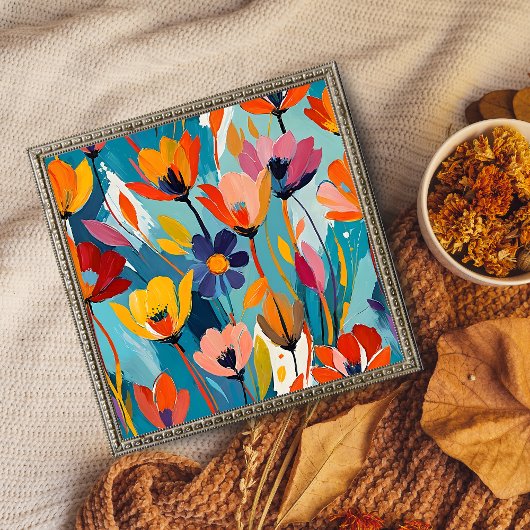 Impression Photo Abstrait floral vibrant