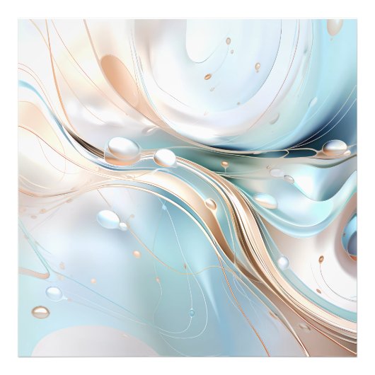 Impression Photo Abstrait moderne pastel bleu clair et rose vif (Devant)