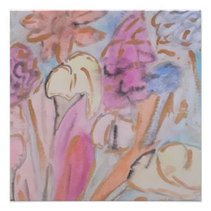 Impression Photo Abstrait Pastel Floral