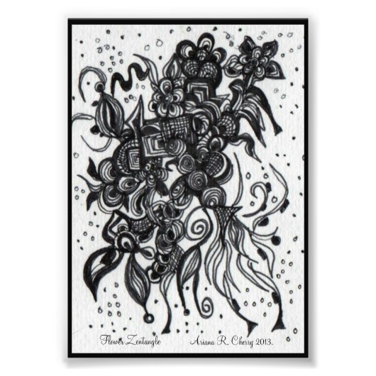 Impression Photo ACEO 4x5 Imprimer l'oeuvre originale. Fleur (Devant)