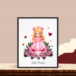 Impression Photo Adorable princesse avec fleurs