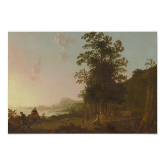 Impression Photo Aelbert Cuyp - Paysage avec le vol vers l'Egypte (Devant)