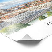 Impression Photo Affiche aquarelle de Turin (Coin)