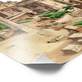 Impression Photo Affiche aquarelle du Forum Romain de Rome (Coin)