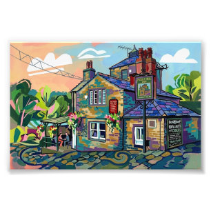 Impression Photo Affiche artistique du Puzzle Hall Inn, Sowerby Bri
