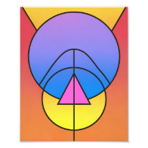 Affiche colorée de cercles géométriques abstraits