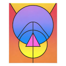 Affiche colorée de cercles géométriques abstraits