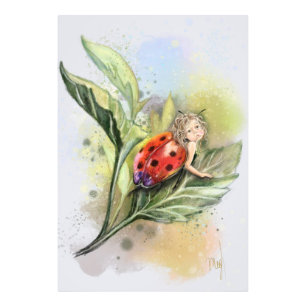 Impression Photo Affiche d'art de coccinelle mignonne