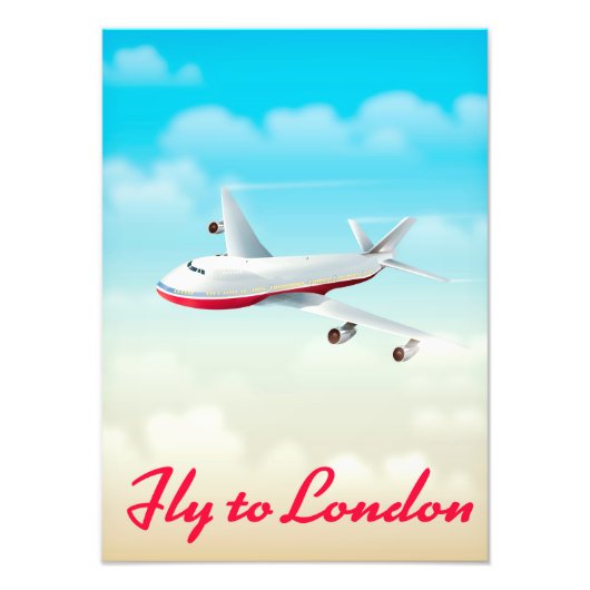 Impression Photo Affiche d'avion Fly To London (Devant)