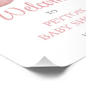 Impression Photo Affiche de bienvenue Baby shower de chaussures ros (Coin)