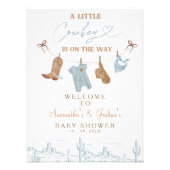 Impression Photo Affiche de bienvenue Baby shower de Cowboy à linge (Devant)