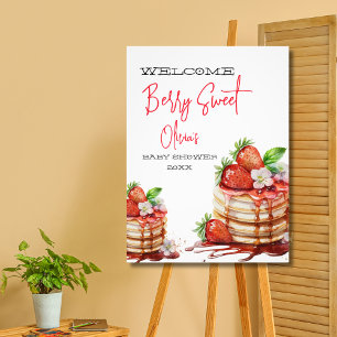 Impression Photo Affiche de bienvenue baby shower sucré aux fraises