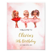 Impression Photo Affiche de bienvenue d'anniversaire de Ballerina, (Devant)