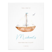 Impression Photo Affiche de bienvenue d'anniversaire nautique (Devant)