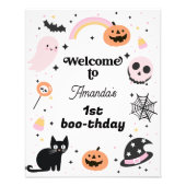 Impression Photo Affiche de bienvenue d'anniversaire Retro rose noi (Devant)