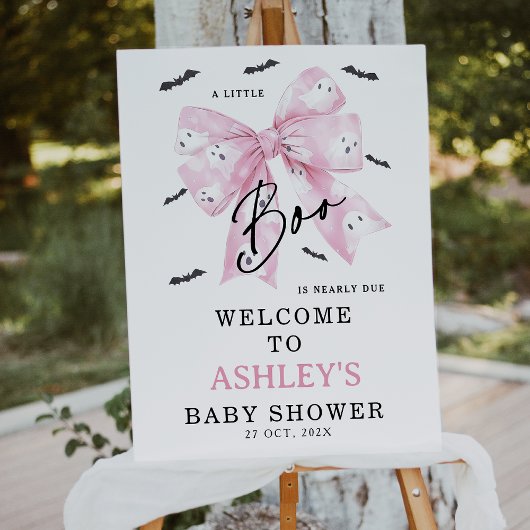 Impression Photo Affiche de bienvenue de Baby shower Coquette Pink 