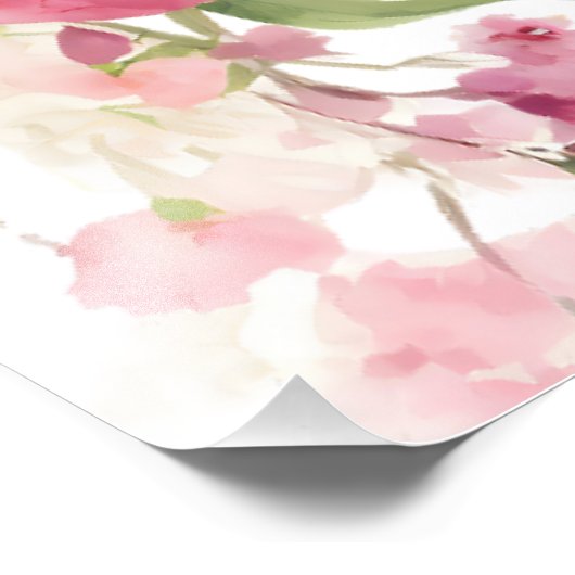 Impression Photo Affiche de bienvenue de Baby shower Floral Citrus (Coin)