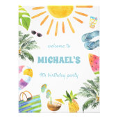 Impression Photo Affiche de bienvenue de la fête de la piscine d'ét (Devant)