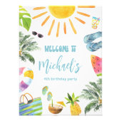 Impression Photo Affiche de bienvenue Fun Pool Party (Devant)