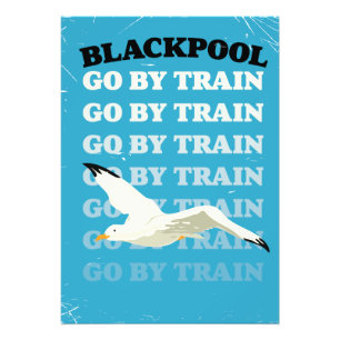 Impression Photo Affiche de bord de mer vintage Blackpool