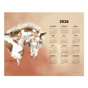 Impression Photo Affiche de calendrier annuel Mustang peint sauvage