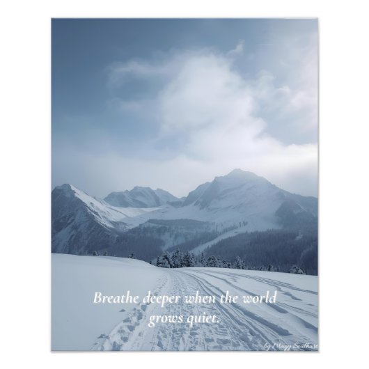 Impression Photo Affiche de citation minimale d'hiver – “Respirez p (Devant)