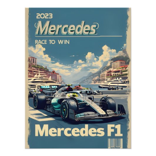 Impression Photo Affiche de course Mercedes F1 (Devant)