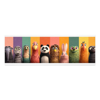 Impression Photo Affiche de défilé d'animaux colorés Description: