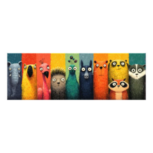 Impression Photo Affiche de défilé d'animaux fantaisistes colorés