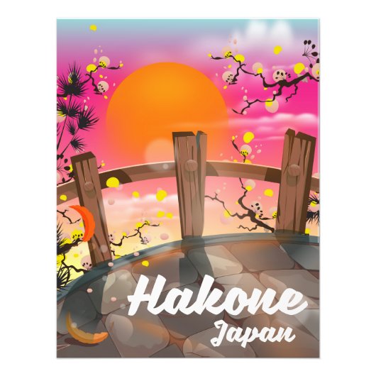 Impression Photo Affiche de fleurs de Hakone Japon. (Devant)