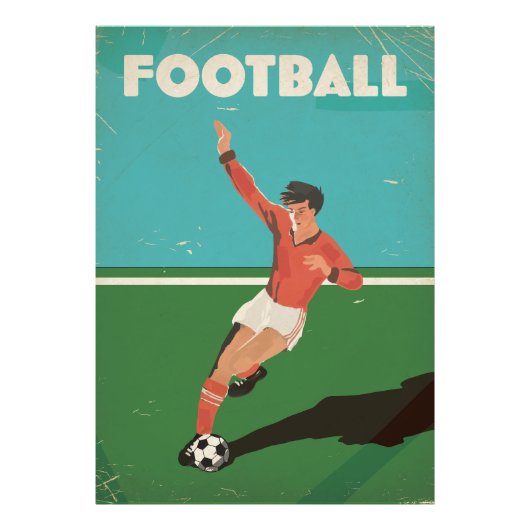 Impression Photo Affiche de football vintage (Devant)