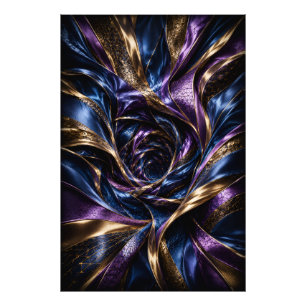 Impression Photo Affiche de luxe Violet de minuit Vortex Abstrait 3