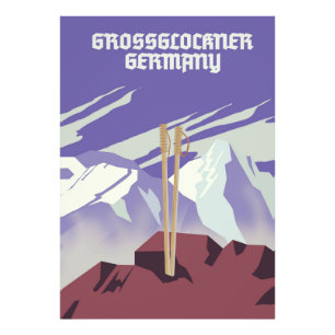 Impression Photo Affiche de montagne Grossglockner Allemagne.