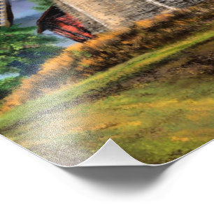 Impression Photo Affiche de paysage néerlandais avec moulin à vent
