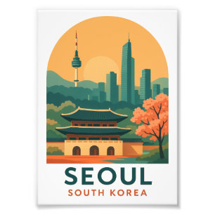 Impression Photo Affiche de Séoul Corée du Sud – Art de voyage vint