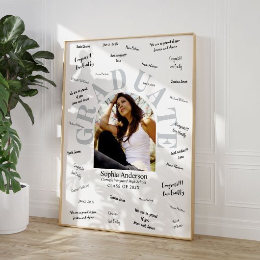 Impression Photo Affiche de signature de l'invité de diplôme