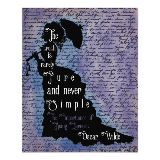 Impression Photo Affiche de silhouette de citation d'Oscar Wilde (Devant)