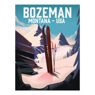 Impression Photo Affiche de ski Bozeman Montana