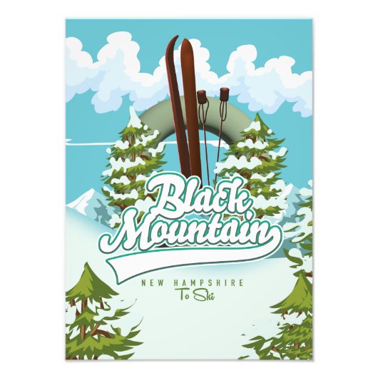 Impression Photo Affiche de ski de Black Mountain New Hampshire (Devant)