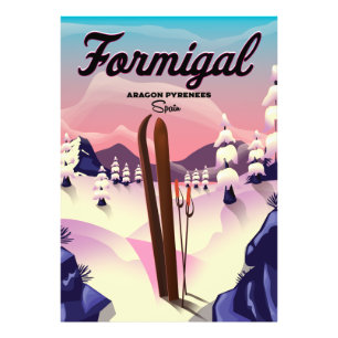 Impression Photo Affiche de ski Formigal Aragon Espagne.