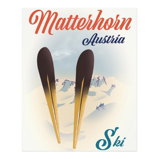 Impression Photo Affiche de ski Matterhorn Autriche. (Devant)