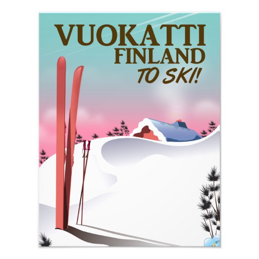 Impression Photo Affiche de ski Vuokatti Finlande (Devant)