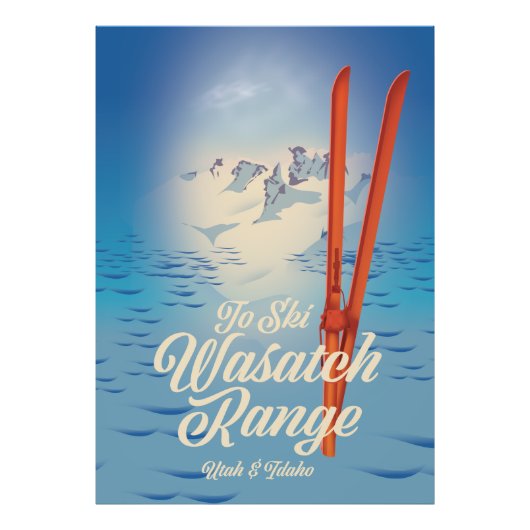 Impression Photo Affiche de ski Wasatch Range Utah & Idaho (Devant)