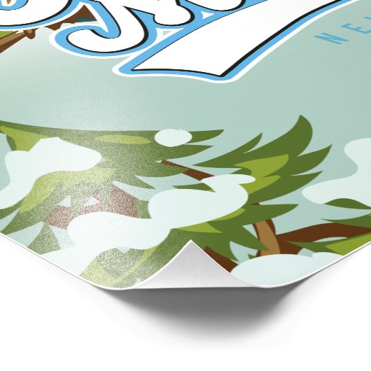 Impression Photo Affiche de ski Wildcat Mountain New Hampshire (Coin)